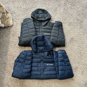 Columbia Black and Navy Puffer Jackets